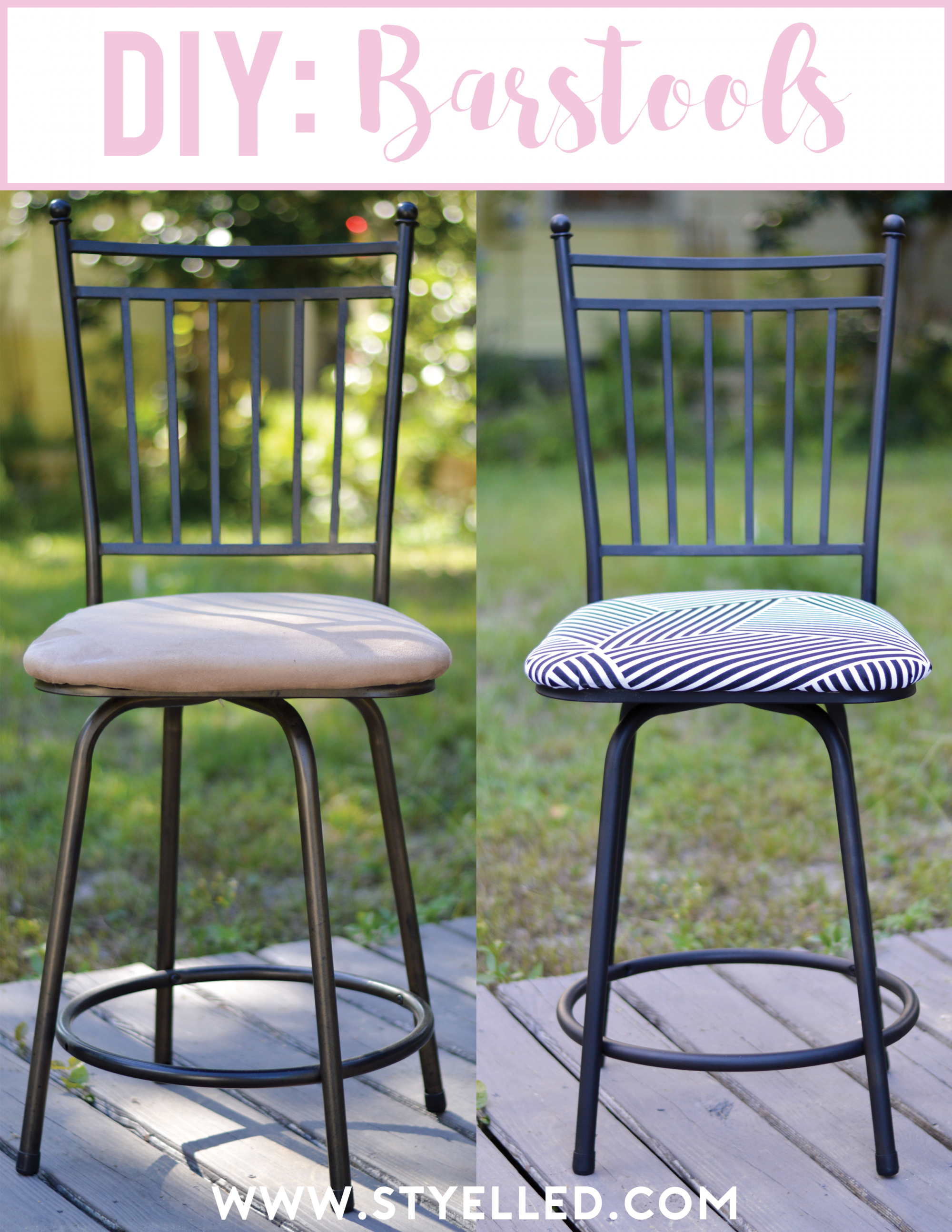 DIY: Turn your Barstools from Drab to Fab